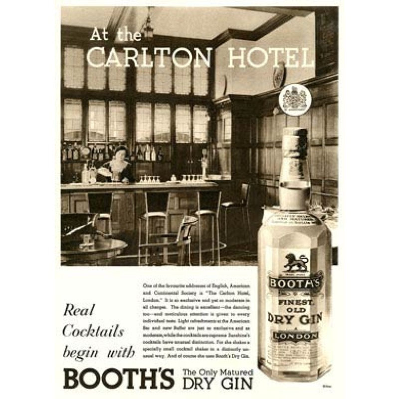Booth's Gin, Carlton Hotel