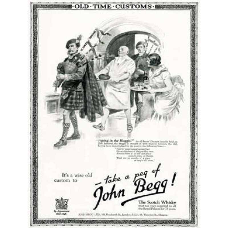 Piping In The Haggis, John Begg Whisky