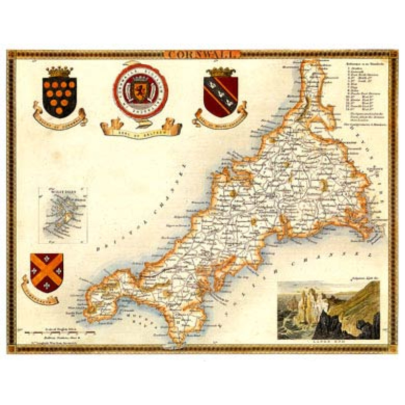 Cornwall Map, 1830