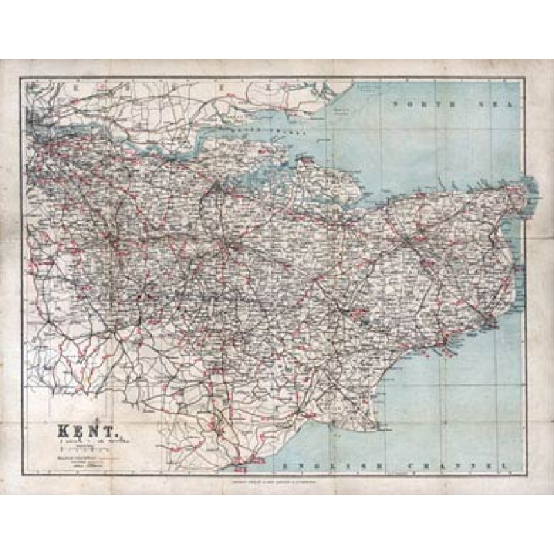 Cycling Map Of Kent, 1905
