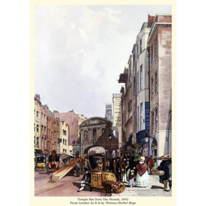 Temple Bar from The Strand, 1842