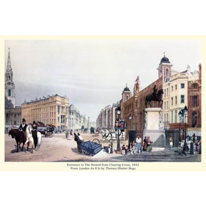 Entrance To The Strand from Charing Cross, 1842