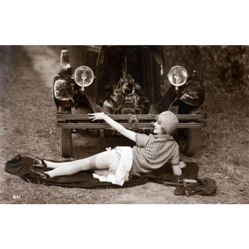 Lady Mends A Car