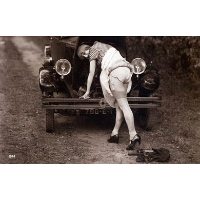 Lady Mends A Car