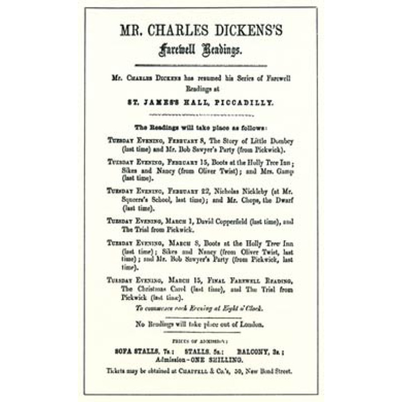 Charles Dickens, Farewell Readings, 1870