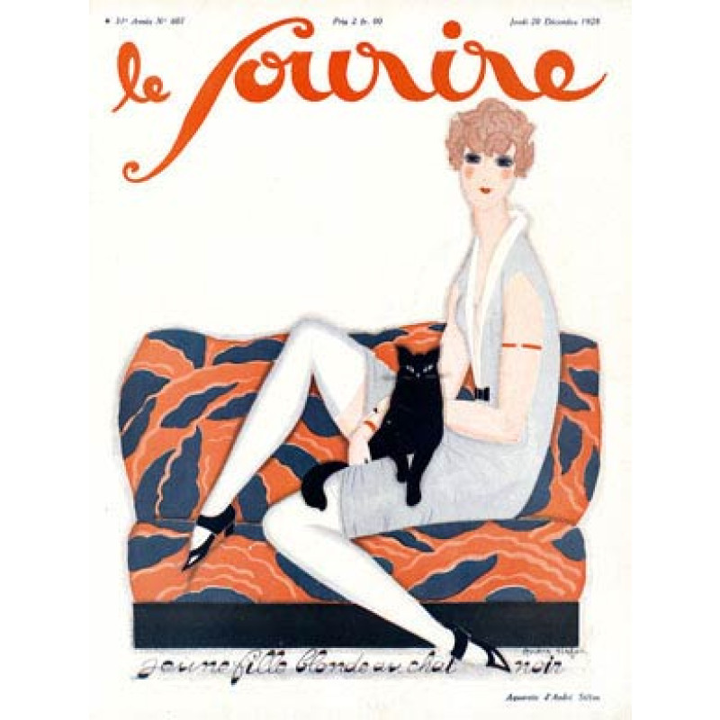 Blonde Girl, Black Cat