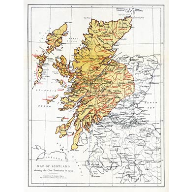 Scotland, Clan Territories, 1745