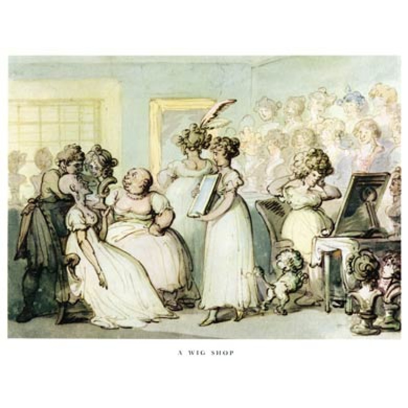 Rowlandson, A Wig Shop