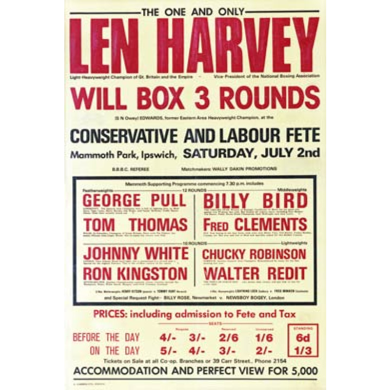 Len Harvey Boxing Poster