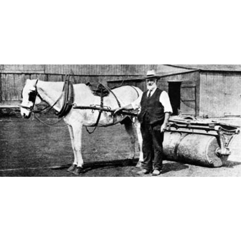 Ancient Groundsman And His Roller