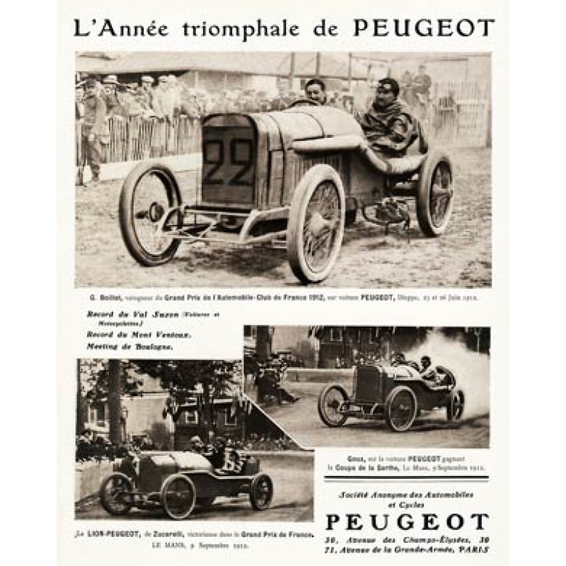 Peugeot's Racing Year, 1912
