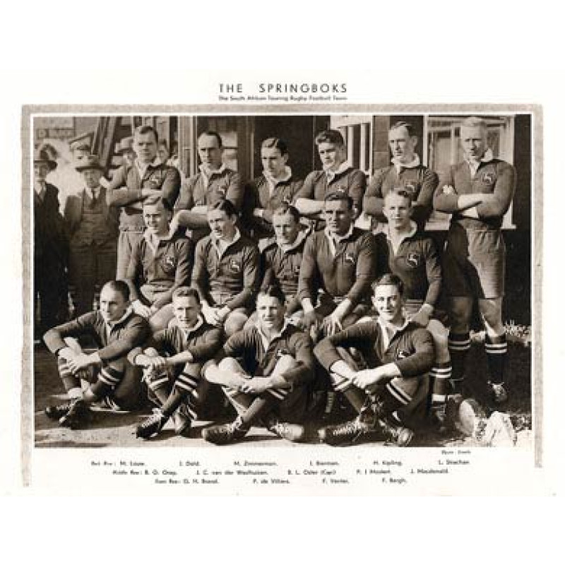 Springboks Touring Side, 1931
