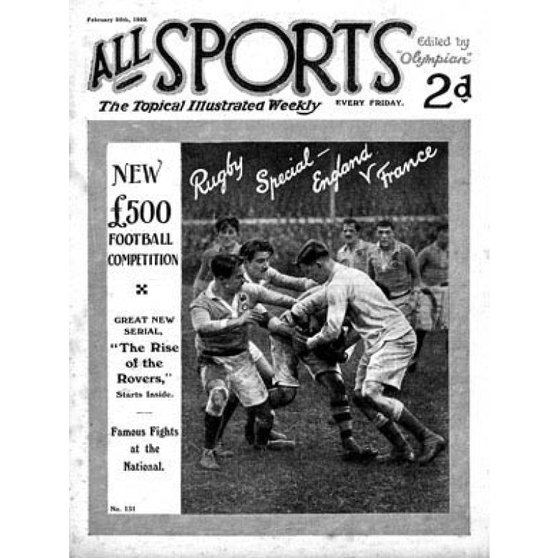 All Sports, England v France, 1922