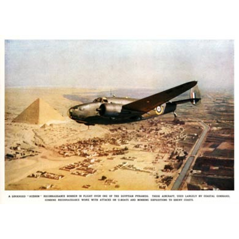 Lockheed Hudson over the Pyramids, 1942