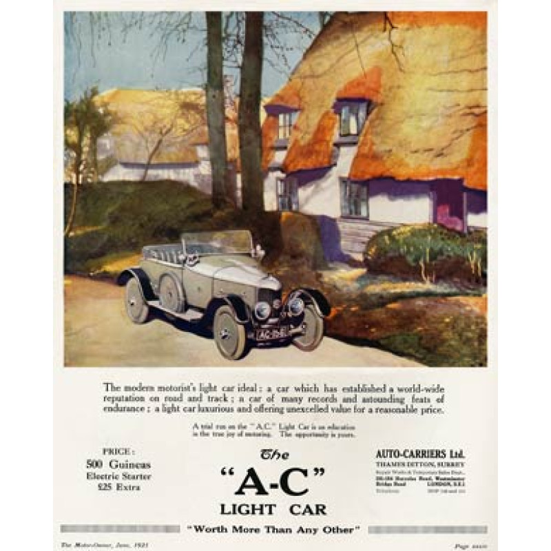 A-C Light Car, 1921