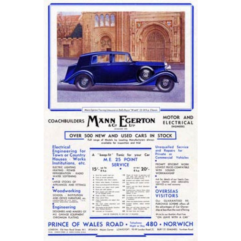 Mann Egerton, Rolls Royce, 1939