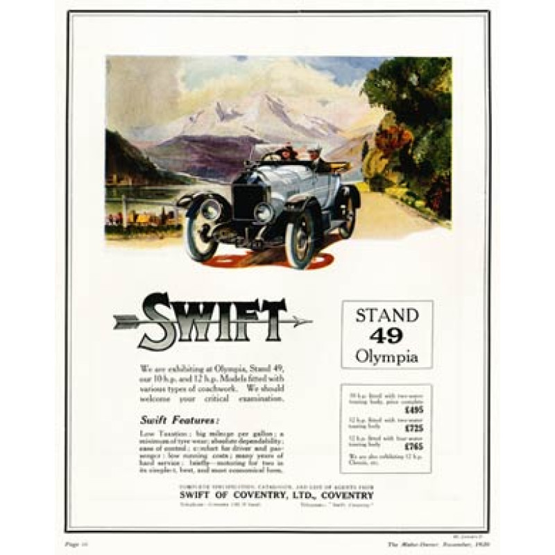 Swift Cars, 1920