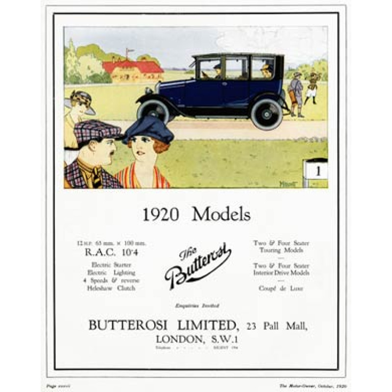 Butterosi Cars, 1920
