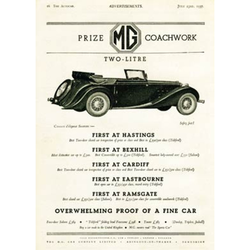 Prize MG Coachwork, 1937