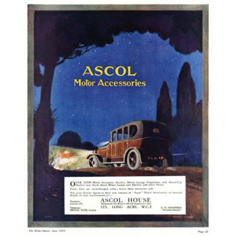 Ascol Motor Accessories, 1919