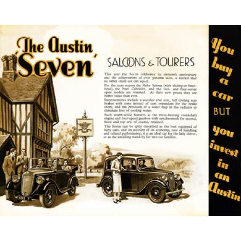 Austin Seven, Saloons and Tourers, 1938