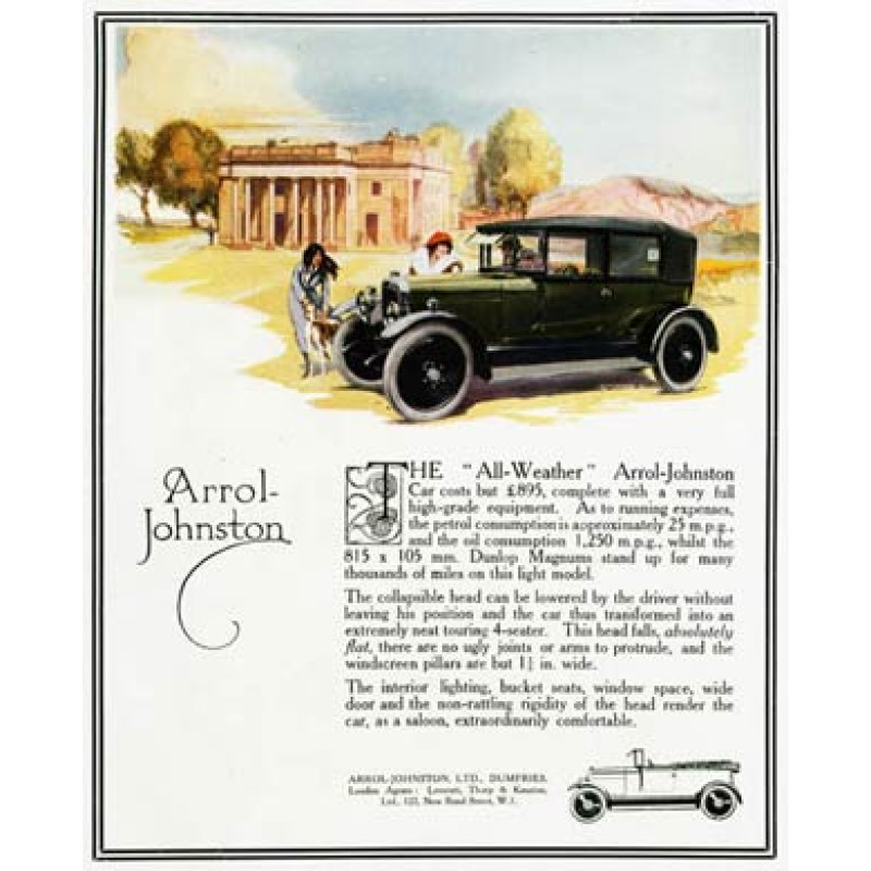 Arrol-Johnston All-Weather Car, 1920