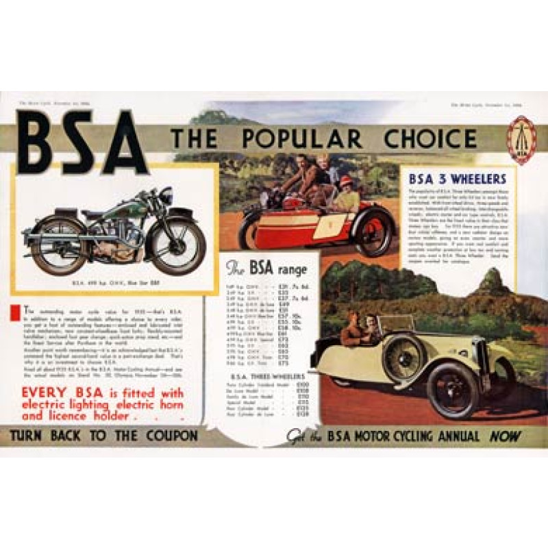1935 BSA Motorbikes