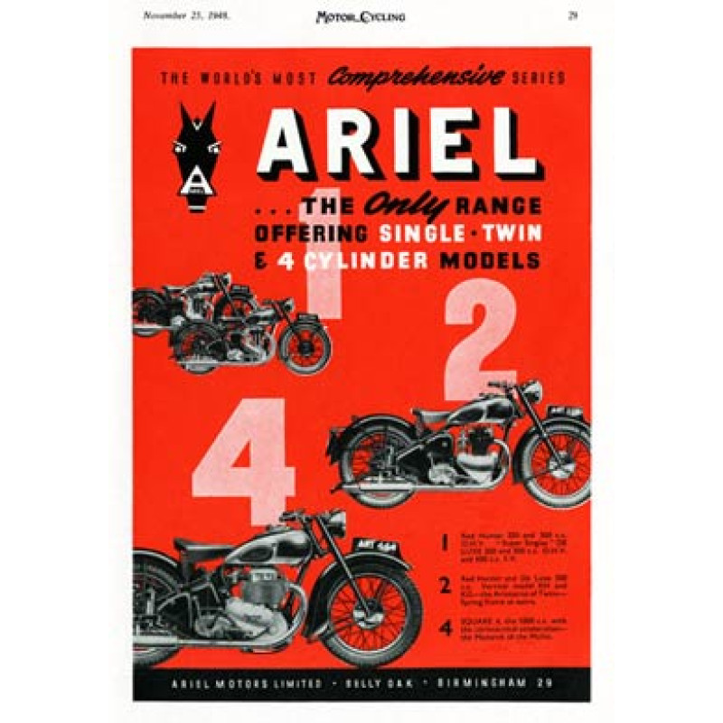 Ariel Motor Cycles, 1948